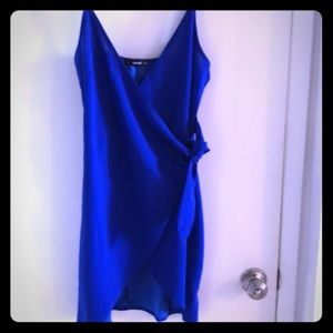 Bright blue sexy dress with adjustable straps